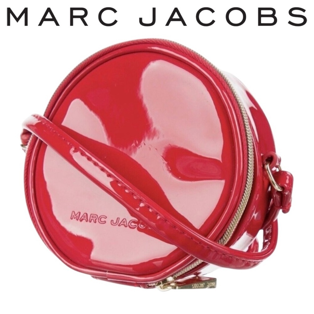 MARC JACOBS Red Patent Leather Round Mini Canteen Crossbody Bag NWT